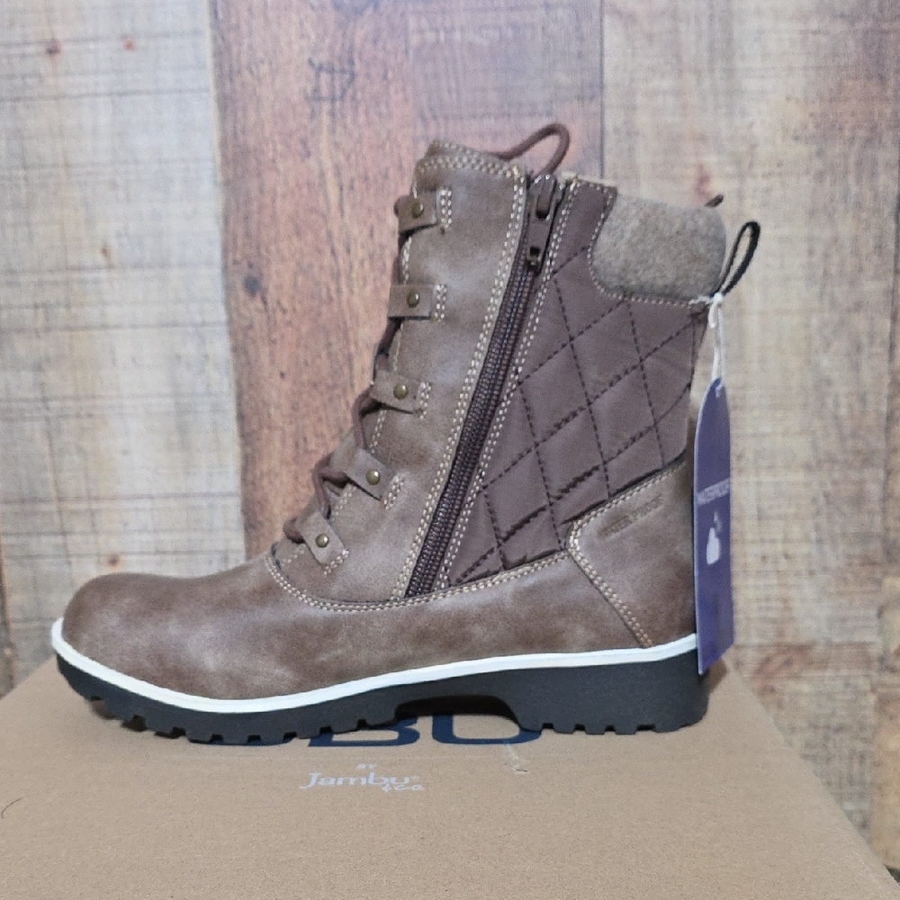 JBU Brown Quilted Lace-Up Ankle Boot - Picture 5 of 10
